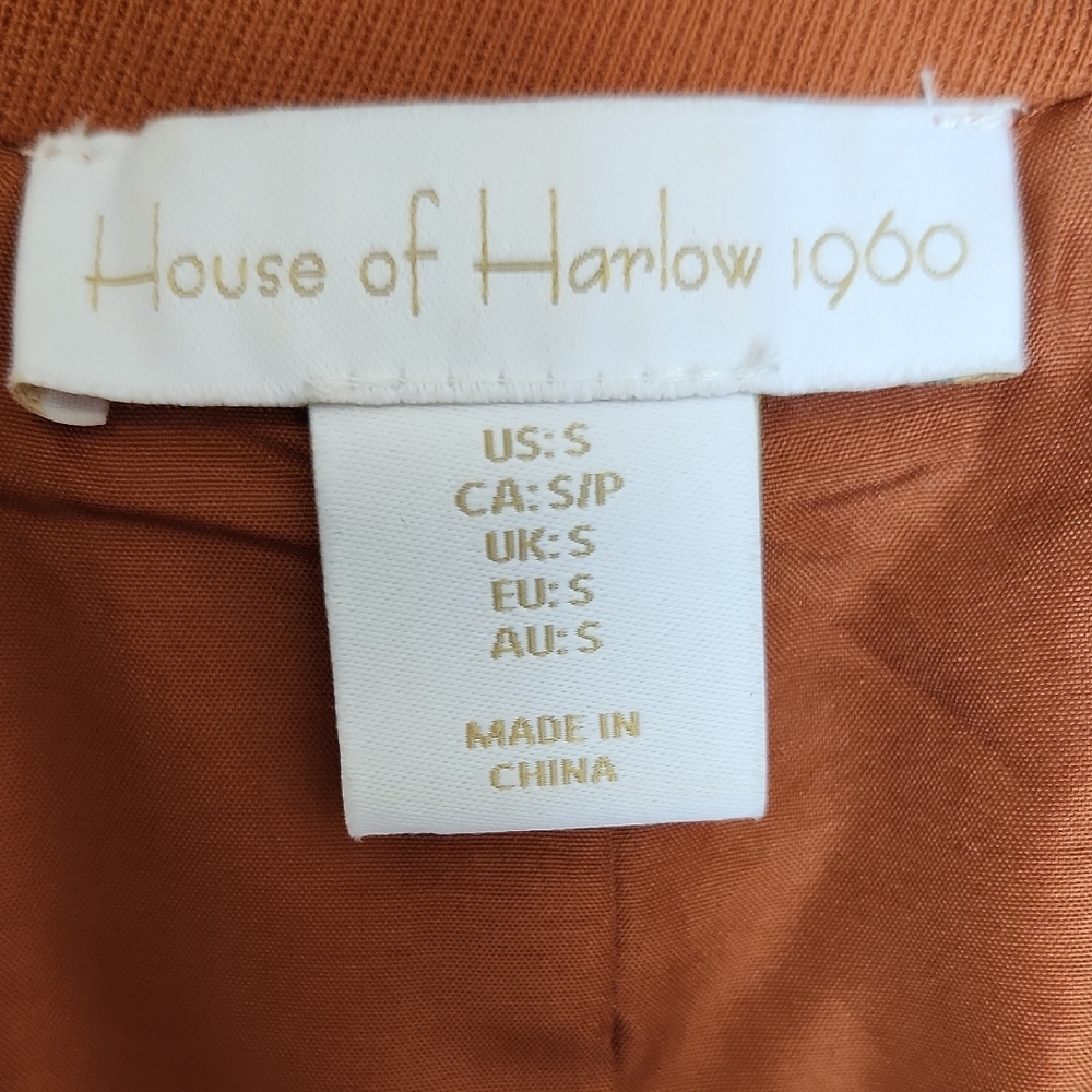 House of Harlow 1960 Rust Double-Breasted Blazer - Picture 2 of 4